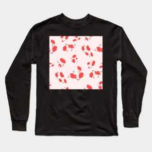 Pink Simple Floral Pattern Long Sleeve T-Shirt